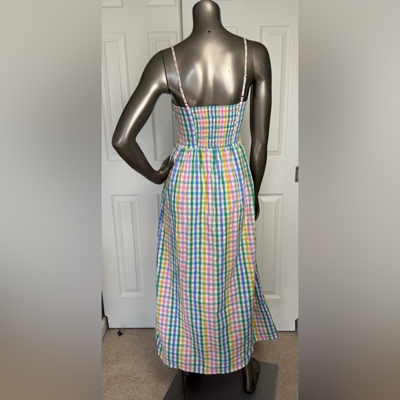 J Crew Multicolor Gingham Long Dress Women Size XS - Picture 3 of 9